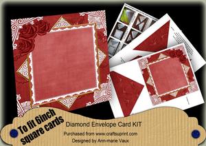 Christmas Roses Red Poin 6inch Diamond Envelope Mini Kit