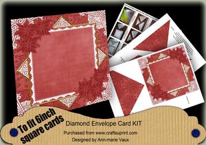 Window Red Poinsettia 6inch Diamond Envelope Mini Kit