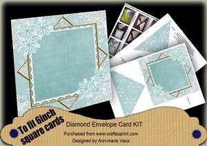 Snowbells Teal Poinsettia 6inch Diamond Envelope Mini Kit