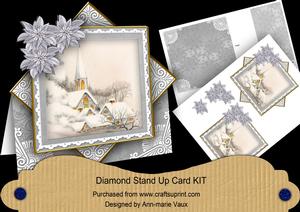 Ice Church Silver Poinsettia Diamond Card Mini Kit