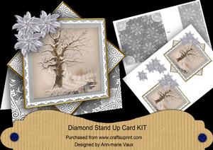 Snow Stream Silver Poinsettia Diamond Card Mini Kit