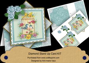 Lovebirds Teal Roses Diamond Card Mini Kit