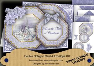 Blue Church Across the Miles Double Octagon Card Kit