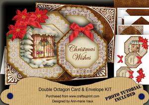Snow Window Christmas Wishes Double Octagon Card Kit
