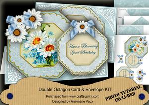 Daisies Blooming Good Birthday Double Octagon Card Kit