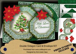 Elegant Tree Gr Love at Christmas Double Octagon Card Kit