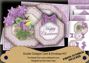 Lilac Postbox Christmas Double Octagon Card Kit