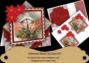 Christmas Lantern Poinsettia Diamond Card Mini Kit