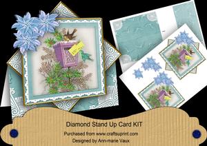 Teal Postbox Poinsettia Diamond Card Mini Kit
