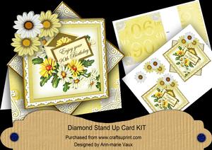 Lemon Daisy 90th Birthday Diamond Card Mini Kit