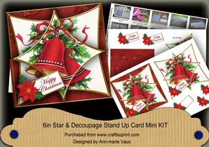 Christmas Bells 3D Star Card Mini Kit