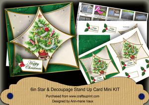 Elegant Tree Green 3D Star Card Mini Kit
