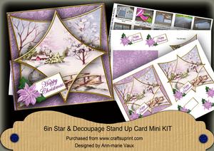 Pretty Snowscene Lilac 3D Star Card Mini Kit