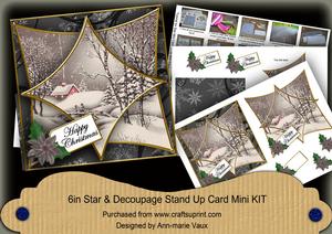 Winter Walk Black 3D Star Card Mini Kit