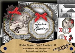 Winter Walk Seasongreetings Double Octagon Card Envelope Kit