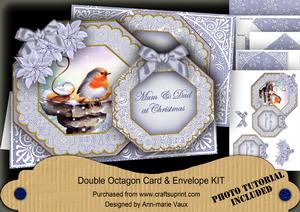 Blue Robin Mum & Dad Double Octagon Card Envelope Kit