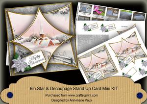 Snow Village Silver 3D Star Card Mini Kit