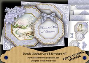 Pretty Snowscene Across the Miles Double Octagon Card Kit