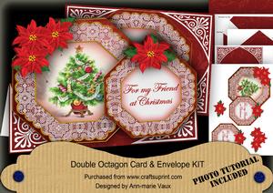 Elegant Treer Friend at Christmas Double Octagon Card Kit