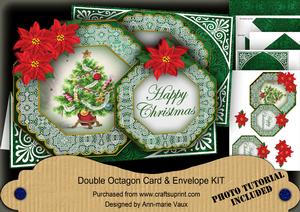 Elegant Treegr Happy Christmas Double Octagon Card Kit