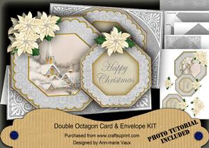 Ice Church Happy Christmas Double Octagon Card Kit