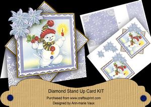 Happy Snowman 3D Diamond Card Mini Kit