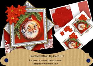 Santa Bauble Red 3D Diamond Card Mini Kit