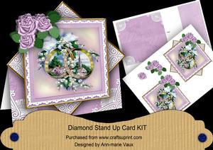 Lilac Rings Rose 3D Diamond Card Mini Kit