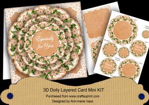 Peach Forgetmeknots for You 3D Doily Card Mini Kit