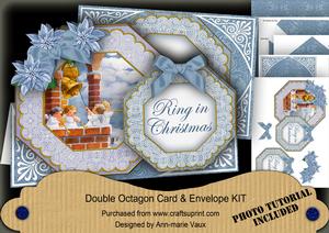 Bell Pulling Ring in Christmas Double Octagon Card Kit