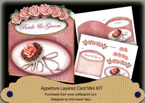 Rose Bouquet Bride & Groom Aperture Decoupage Card Mini Kit