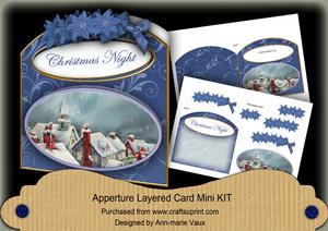 Rooftops Christmas Night Aperture Decoupage Card Mini Kit