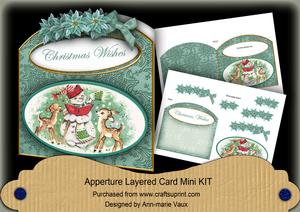 Snowmen Christmas Wishes Aperture Decoupage Card Mini Kit