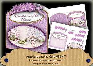 Scene Compliments of Season Aperture Decoupage Card Mini Kit