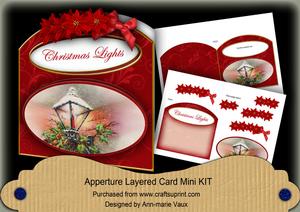 C Lantern Christmas Lights Aperture Decoupage Card Mini Kit