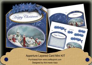 Rooftops Happy Christmas Aperture Decoupage Card Mini Kit