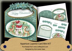 Snowmen Friends Happy Christmas 3D Aperture Card Mini Kit