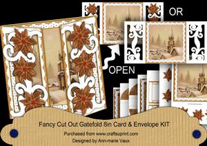 Snow Steeple Fancy Swirl Gatefold Card & E Kit