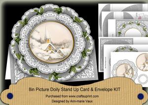 Ice Church m Christmas Happy N Year Picture Doily C & E Kit