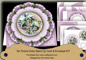 Lilac Wedding Rings Congratulations Picture Doily C & E Kit
