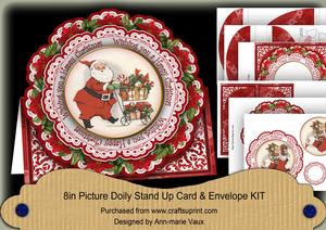 Santa Shopping Wu Happy Christmas Picture Doily C & E Kit