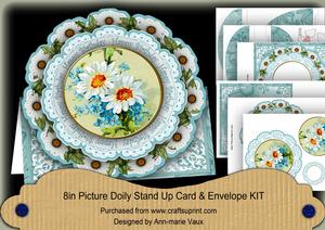 Blue Daisies Happy Birthday Picture Doily C & E Kit