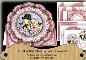 Pink Loveducks Happy Anniversary Picture Doily C & E Kit