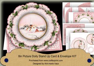 Pink Village Happy Christmas Picture Doily C & E Kit
