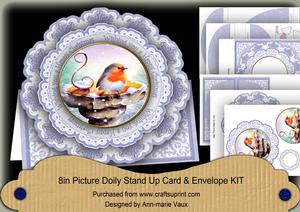 Blue Robin Happy Christmas Picture Doily C & E Kit
