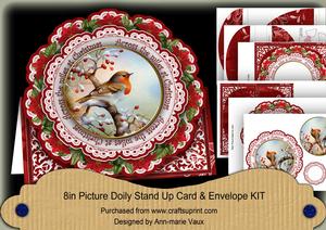 Red Robin Across the Miles Picture Doily C & E Kit