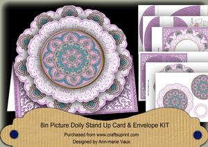 Art Deco Lilac 21st Birthday Picture Doily C & E Kit