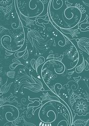 Dusky Teal Floral Lace Darks A4 Backing Paper