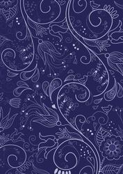 Dark Blue Floral Lace Darks A4 Backing Paper