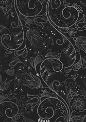 Black Floral Lace Darks A4 Backing Paper